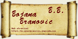 Bojana Branović vizit kartica